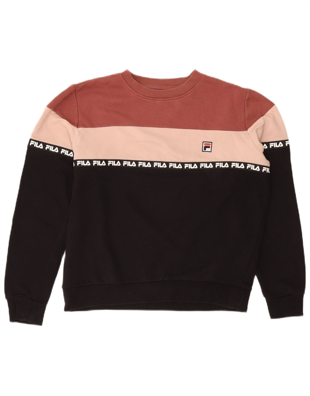 Damska bluza FILA z grafiką, UK 14, średni czarny, blok kolorów