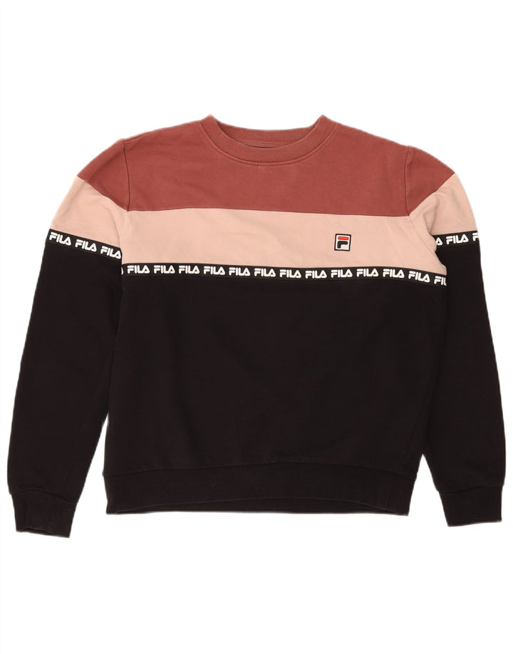 Damska bluza FILA z grafiką, UK 14, średni czarny, blok kolorów
