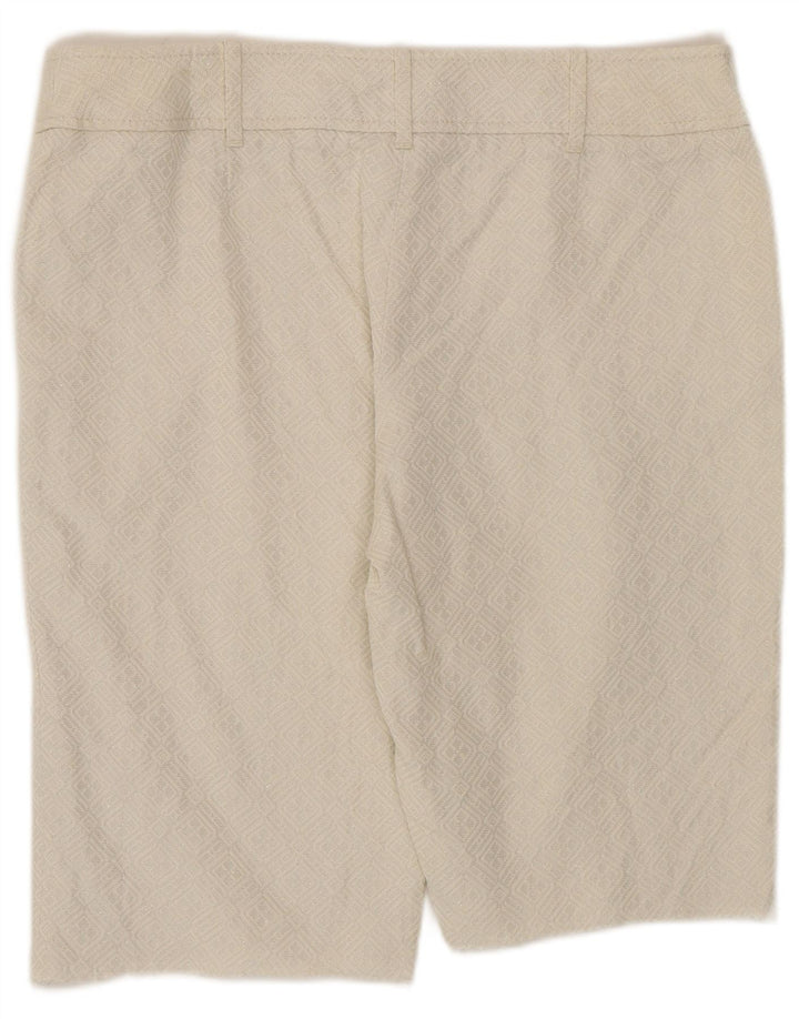 Damskie bermudy Oasis UK 14 Medium W32 Biała geometryczna bawełna