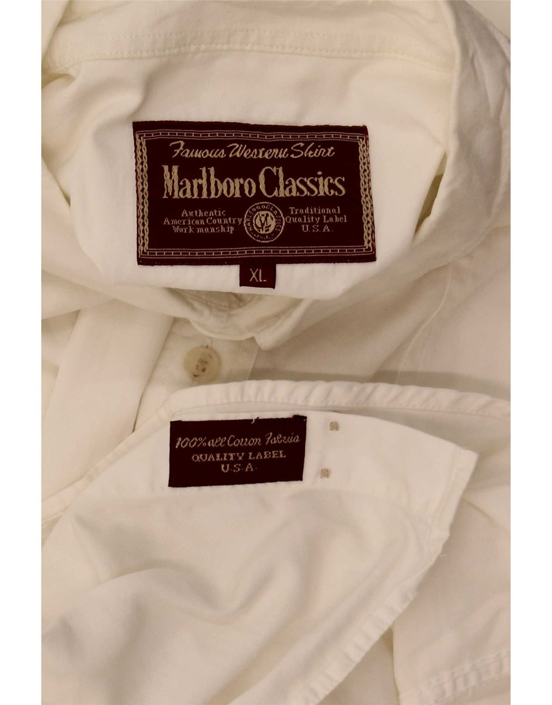 Marlboro Classics Męska koszula z krótkim rękawem XL, biała, bawełniana