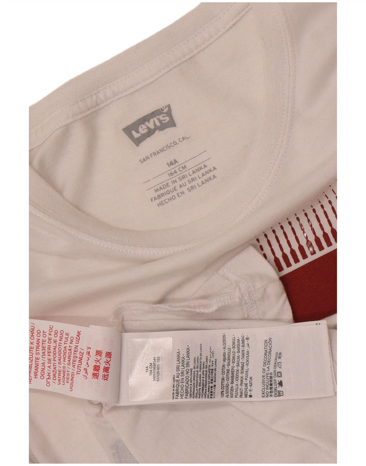 Chłopięcy top z grafiką Levi's z długim rękawem 13-14 lat, biała bawełna