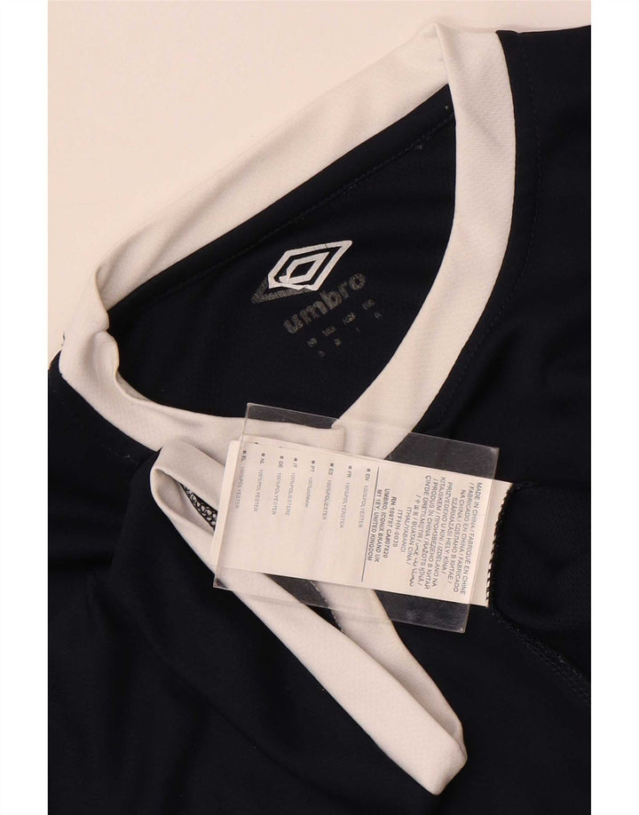 T-shirt męski Umbro, mały, granatowy, z blokami kolorów, poliester