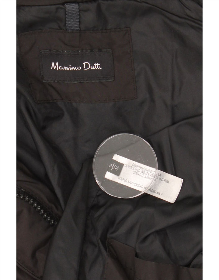 MASSIMO DUTTI Womens Hooded Padded Jacket UK 14 Medium Black Polyester Vintage Massimo Dutti and Second-Hand Massimo Dutti from Messina Hembry 