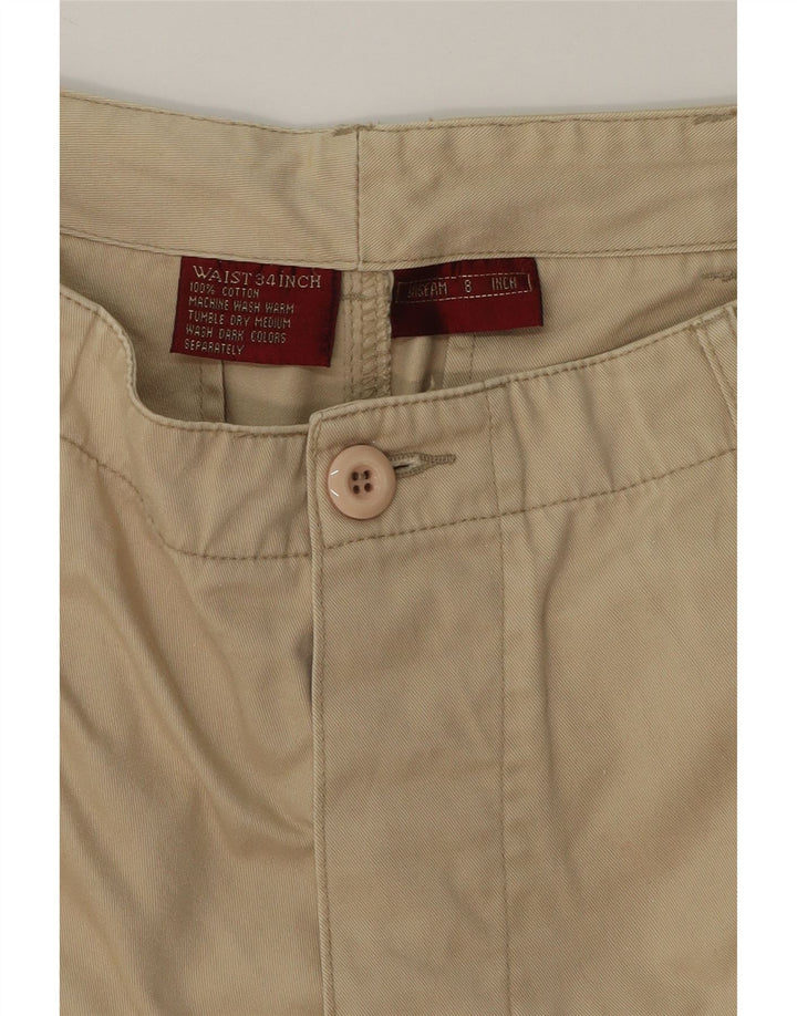 VINTAGE Mens Cargo Shorts W34 Large  Beige Cotton Vintage Vintage and Second-Hand Vintage from Messina Hembry 