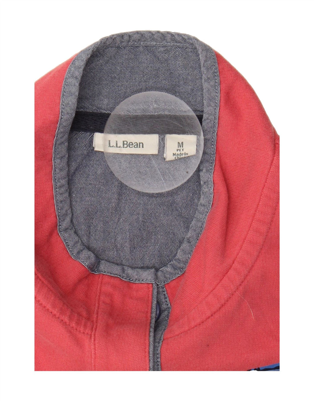 L.L.BEAN Womens Button Neck Sweatshirt Jumper UK 14 Medium Red Striped Vintage L.L.Bean and Second-Hand L.L.Bean from Messina Hembry 