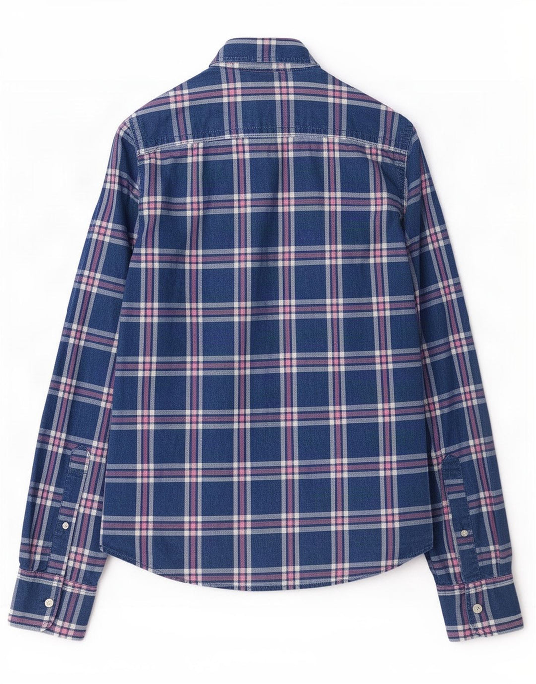 Męska koszula flanelowa Abercrombie & Fitch, bawełniana, w średnią niebieską kratkę