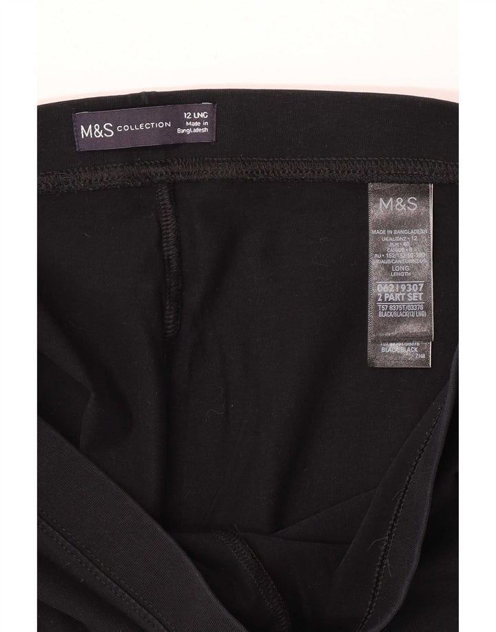 Legginsy damskie Marks & Spencer UK 12, średnie, czarne, bawełniane