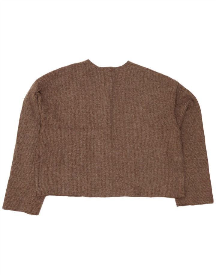 Sweter damski Zara Crop Cardigan UK 18 XL, brązowy poliester