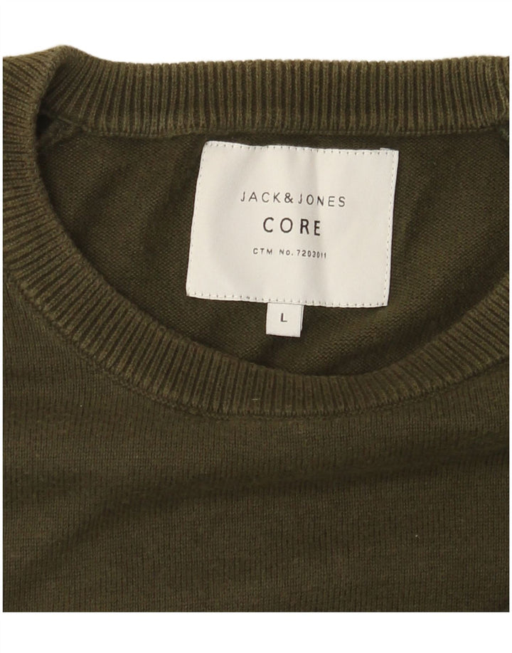 Męski sweter Jack & Jones, duży, zielony, z blokami kolorów