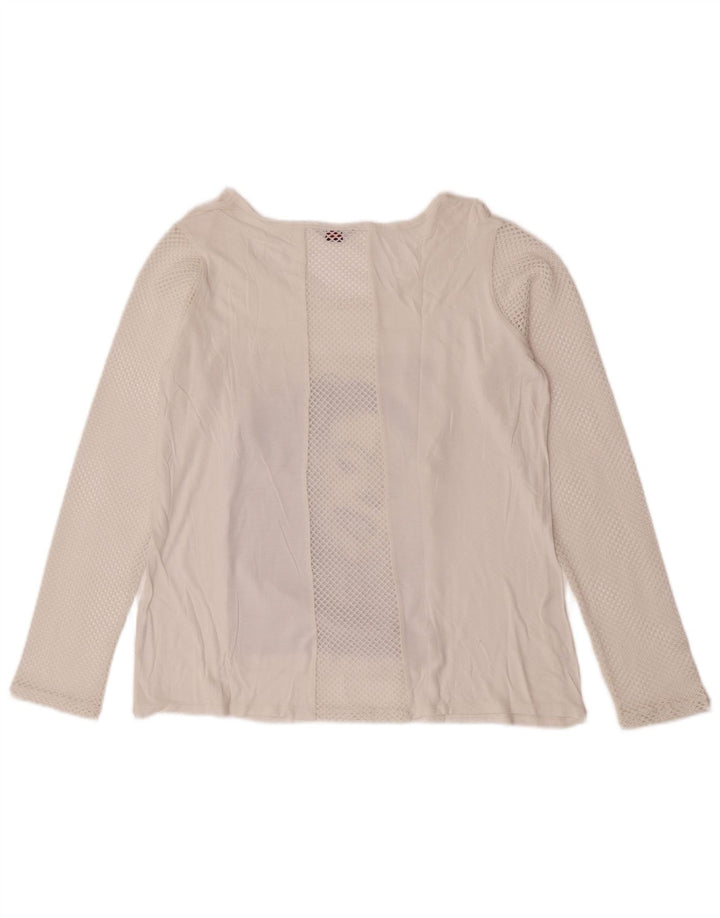 Damski top graficzny Guess z długim rękawem, UK 14, średni biały