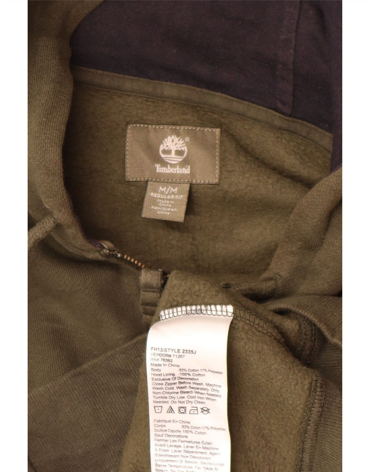 Męski sweter z kapturem i zamkiem błyskawicznym Timberland, średnia bawełna khaki