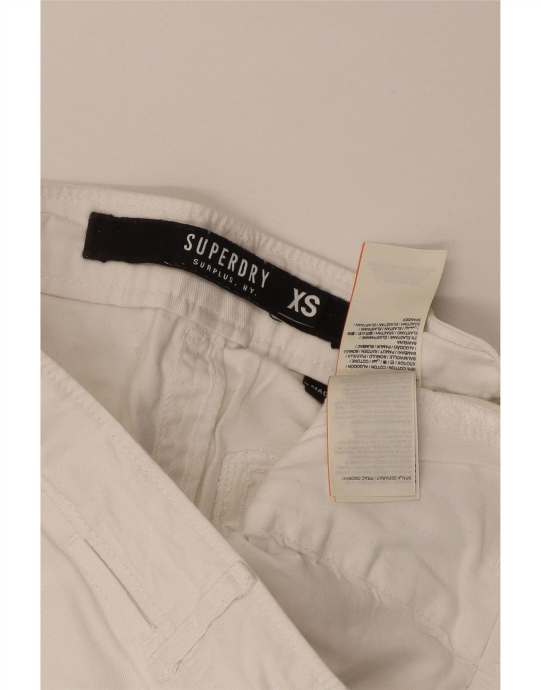 Damskie spodenki chino Superdry XS W30, biała bawełna