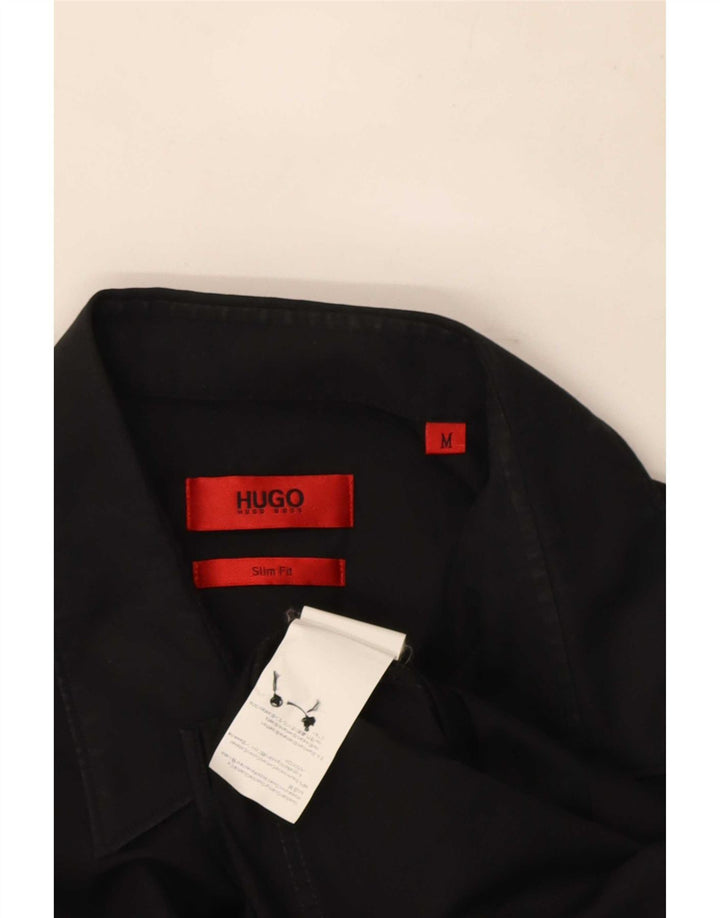 Koszula męska Hugo Boss Slim Fit, średnia czarna, bawełniana