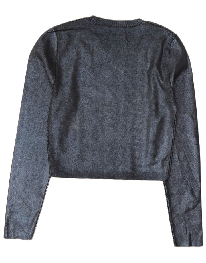 Damski krótki top Zara UK 18 XL, granatowy, poliester