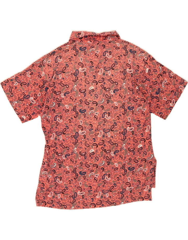 MANUEL RITZ PIPO Mens Short Sleeve Pullover Shirt Large Pink Paisley Vintage Manuel Ritz Pipo and Second-Hand Manuel Ritz Pipo from Messina Hembry 