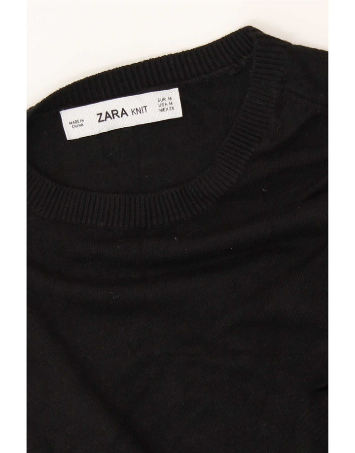 Sweter damski Zara z dekoltem w łódkę UK 12, średni czarny