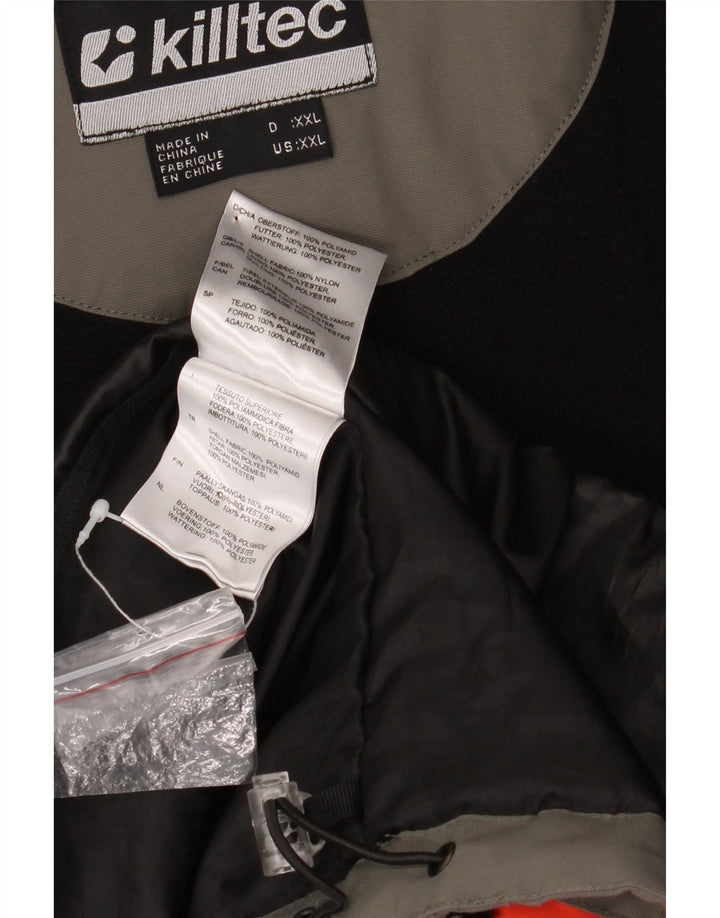 Męska kurtka wiatrówka z kapturem KILLTEC UK 44 2XL Szary nylon z blokami kolorów