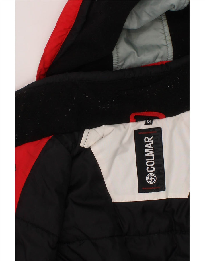 COLMAR Boys Hooded Windbreaker Jacket 7-8 Years Red Colourblock Polyamide Vintage Colmar and Second-Hand Colmar from Messina Hembry 