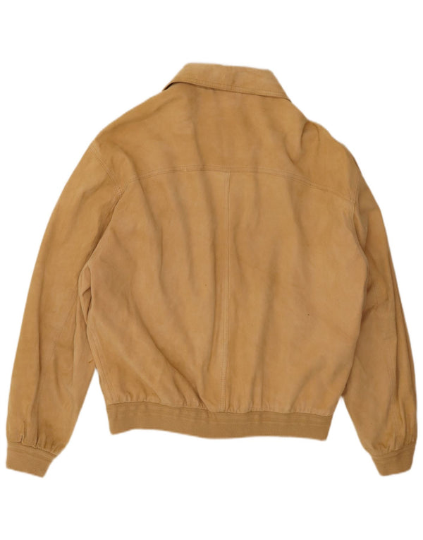 Męska zamszowa kurtka bomberka VINTAGE UK 38 w kolorze średniej beżowej skóry