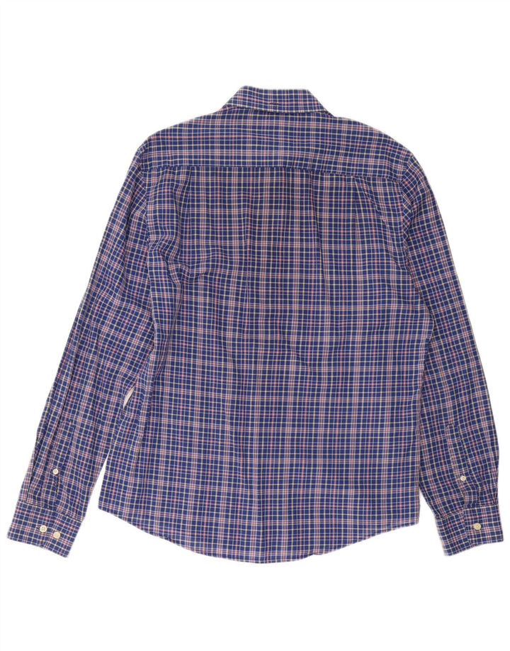 CREW CLOTHING Męska koszula o swobodnym kroju, duża, niebieska, bawełniana w kratę