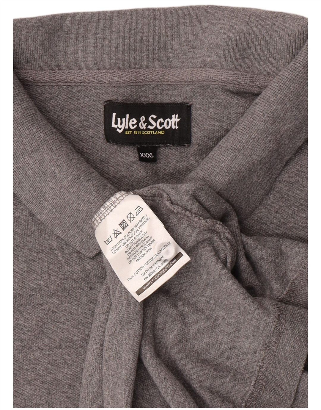 Męska koszulka polo Lyle & Scott 3XL, szara, bawełniana