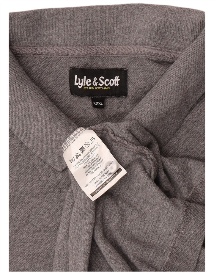 Męska koszulka polo Lyle & Scott 3XL, szara, bawełniana