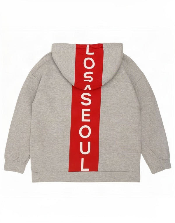 Damski sweter z kapturem Zara Trafaluc Graphic UK 14 w kolorze średnioszarym