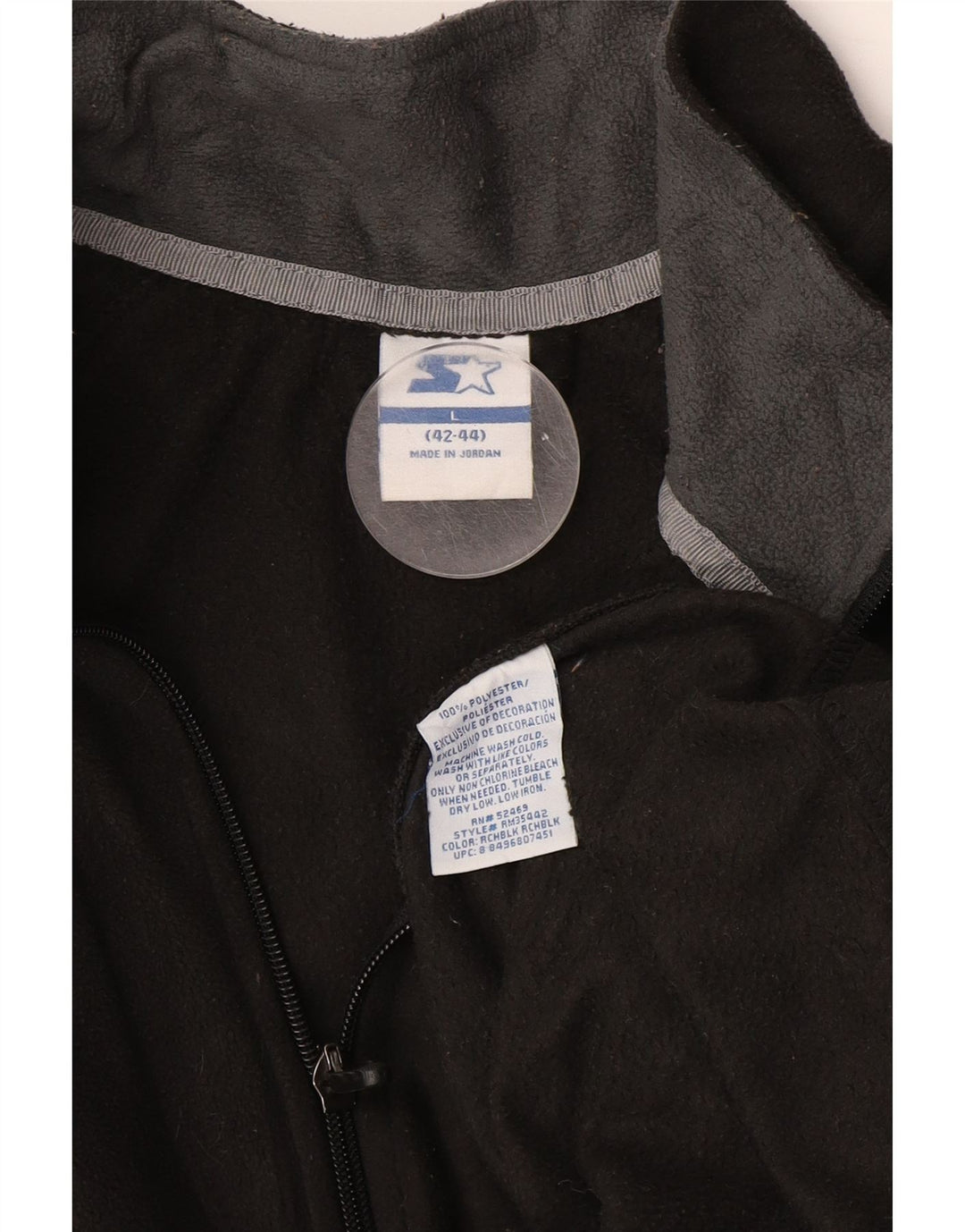 Męska kurtka polarowa Starter UK 40, duża, czarna, poliestrowa