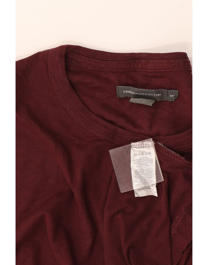 T-shirt męski French Connection Top, średnia, bordowa bawełna