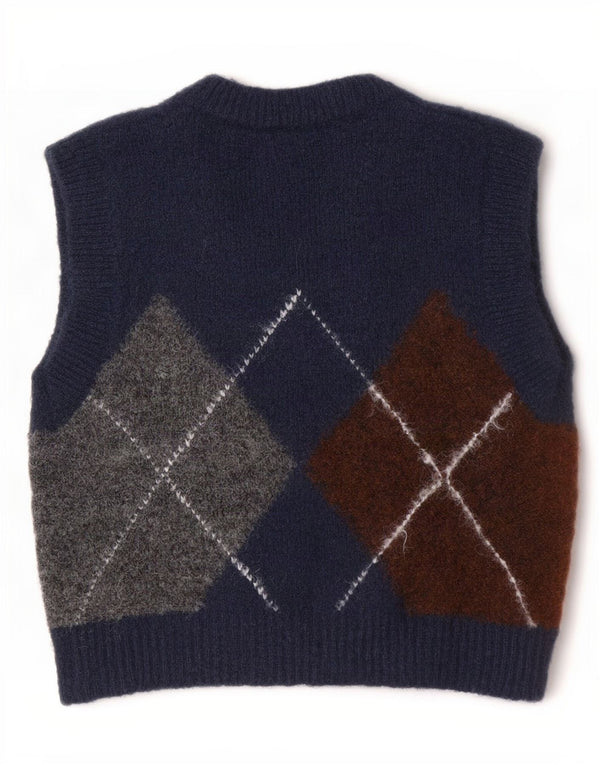 Damski podkoszulek Zara Crop Vest UK 10 Small Granatowy Argyle/Diament