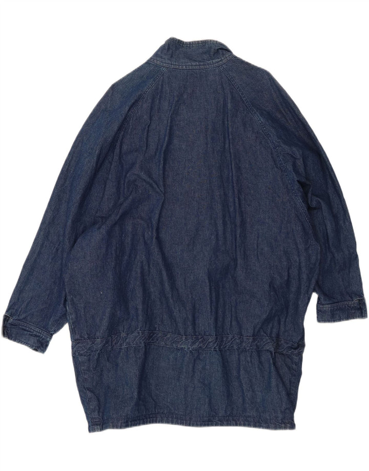 Vintage damski płaszcz dżinsowy oversize EU 42, duży, niebieski, bawełniany