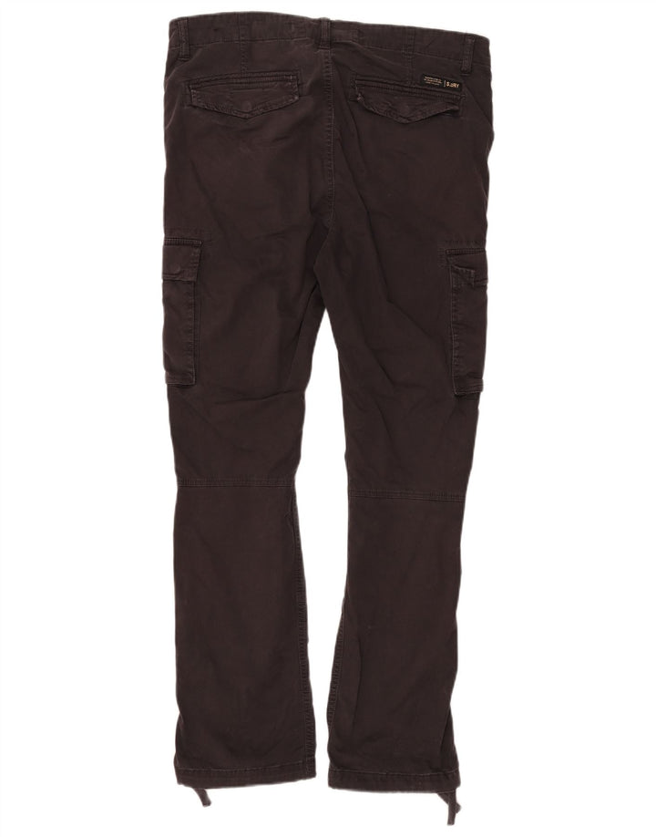 Męskie proste spodnie cargo Superdry W32 L29, czarne, bawełniane