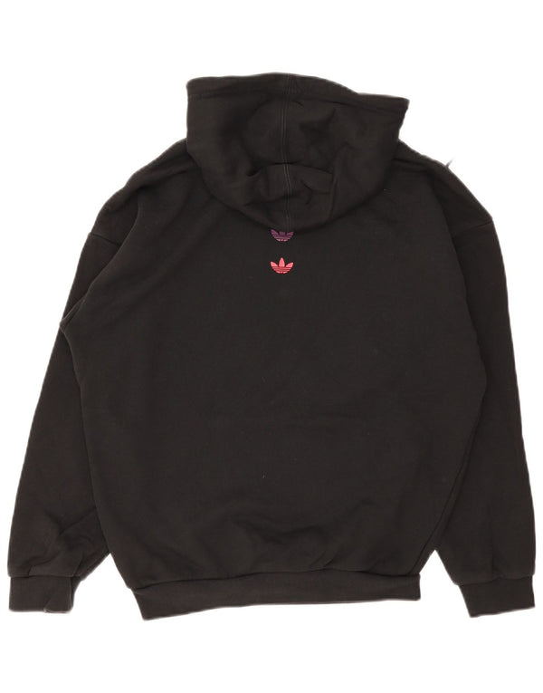 Damska bluza z kapturem Adidas Graphic Oversized UK 6 XS Czarna bawełna