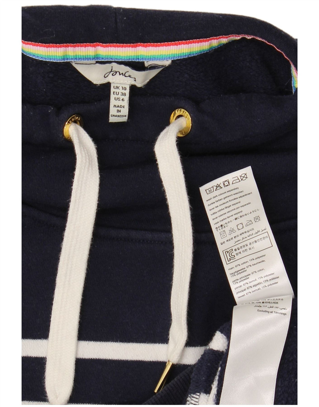 Damski sweter oversize JOULES UK 10 w małe granatowe paski