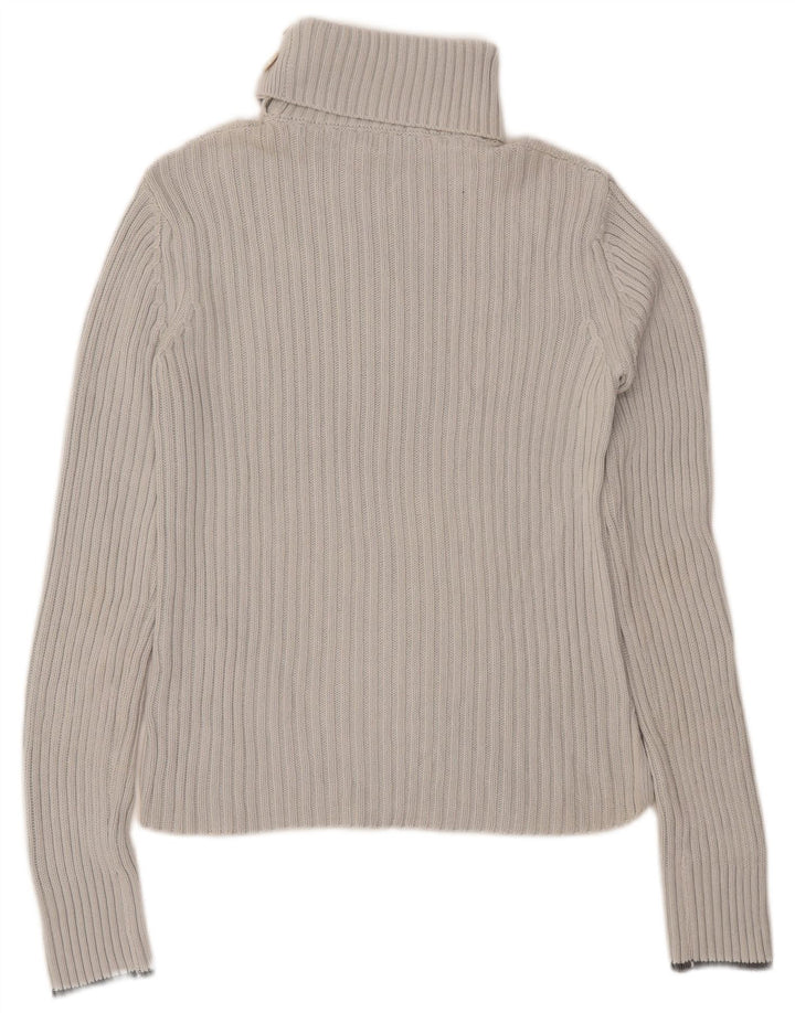 ARMANI JEANS Womens Roll Neck Jumper Sweater UK 12 Medium Grey Cotton