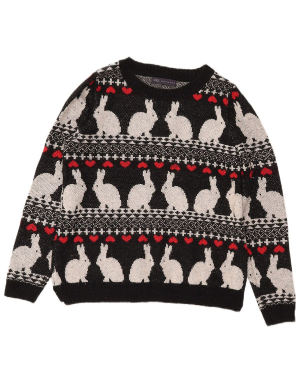 MARKS & SPENCER Damski sweter z dekoltem w łódkę UK 10, mały, czarny