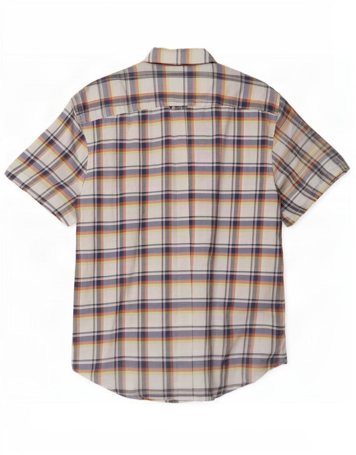 Męska koszula z krótkim rękawem Ben Sherman, duża, wielobarwna, bawełniana krata