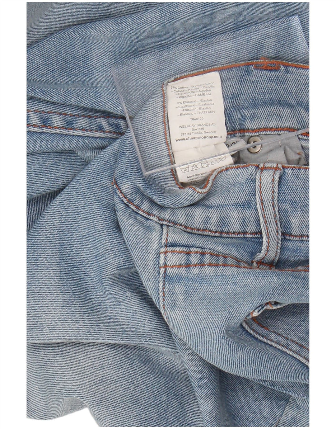 TANIE PONIEDZIAŁEK Męskie jeansy slim w trudnej sytuacji W32 L28 Niebieskie bawełniane
