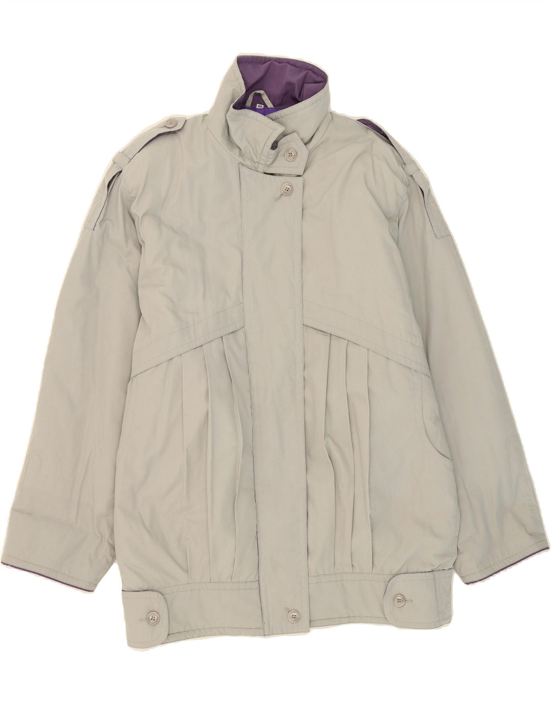 VINTAGE Womens Windbreaker Jacket UK 20 2XL Grey Vintage Vintage and Second-Hand Vintage from Messina Hembry 