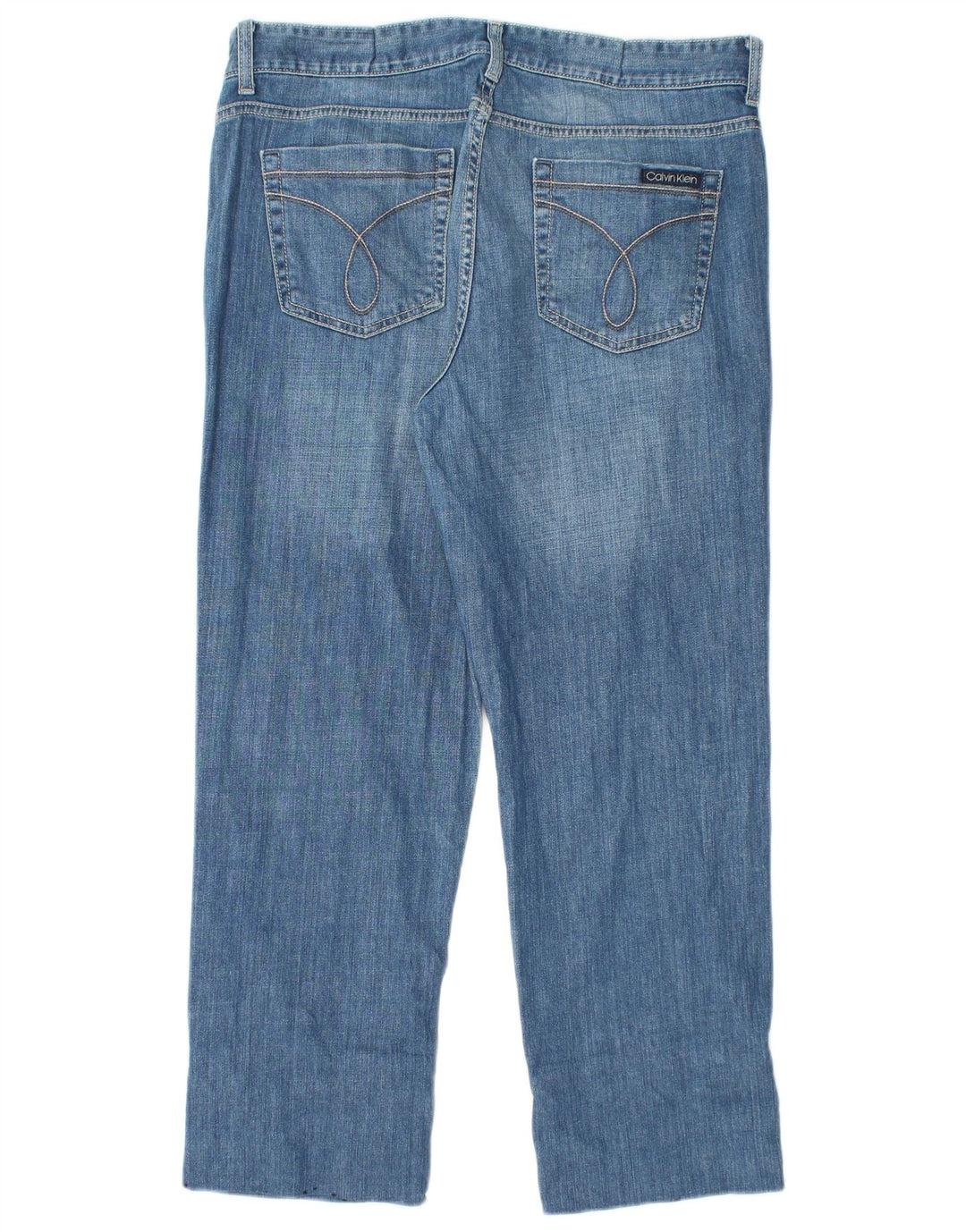 Damskie jeansy CALVIN KLEIN z wysokim stanem US 14, duże, W32 L26, niebieskie