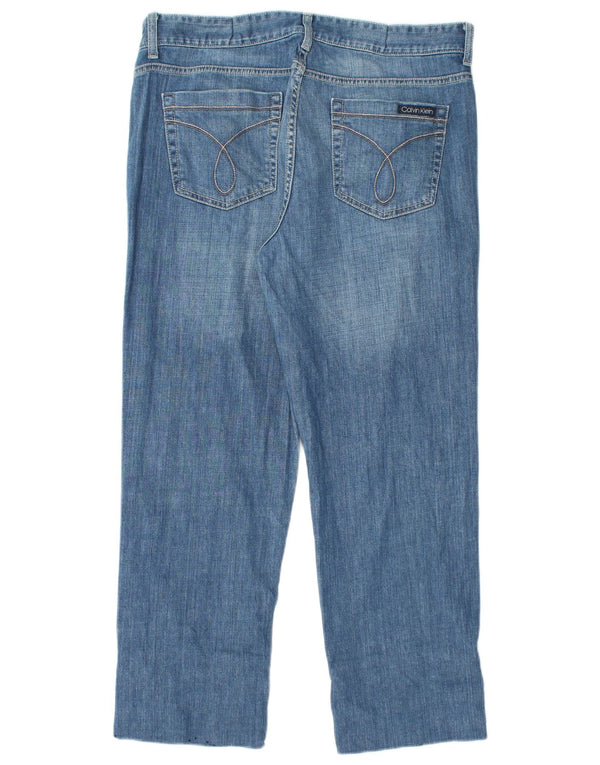 Damskie jeansy CALVIN KLEIN z wysokim stanem US 14, duże, W32 L26, niebieskie