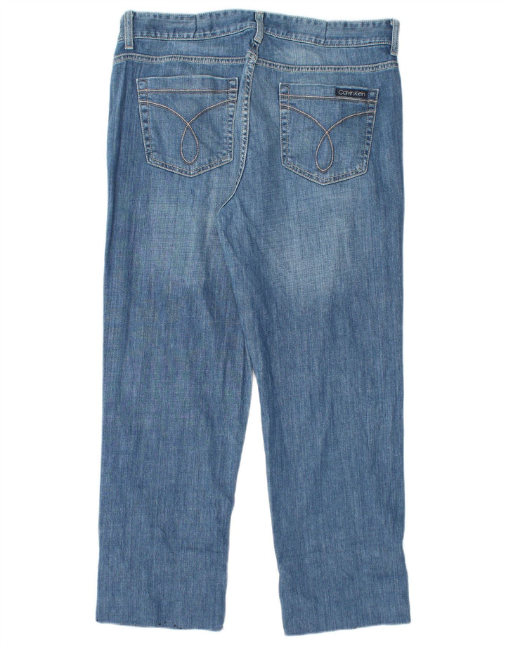 Damskie jeansy CALVIN KLEIN z wysokim stanem US 14, duże, W32 L26, niebieskie