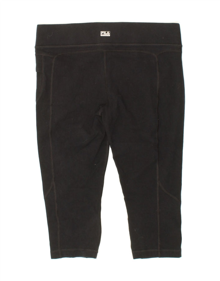 FILA Womens Capri Leggings UK 14 Medium  Black Vintage Fila and Second-Hand Fila from Messina Hembry 