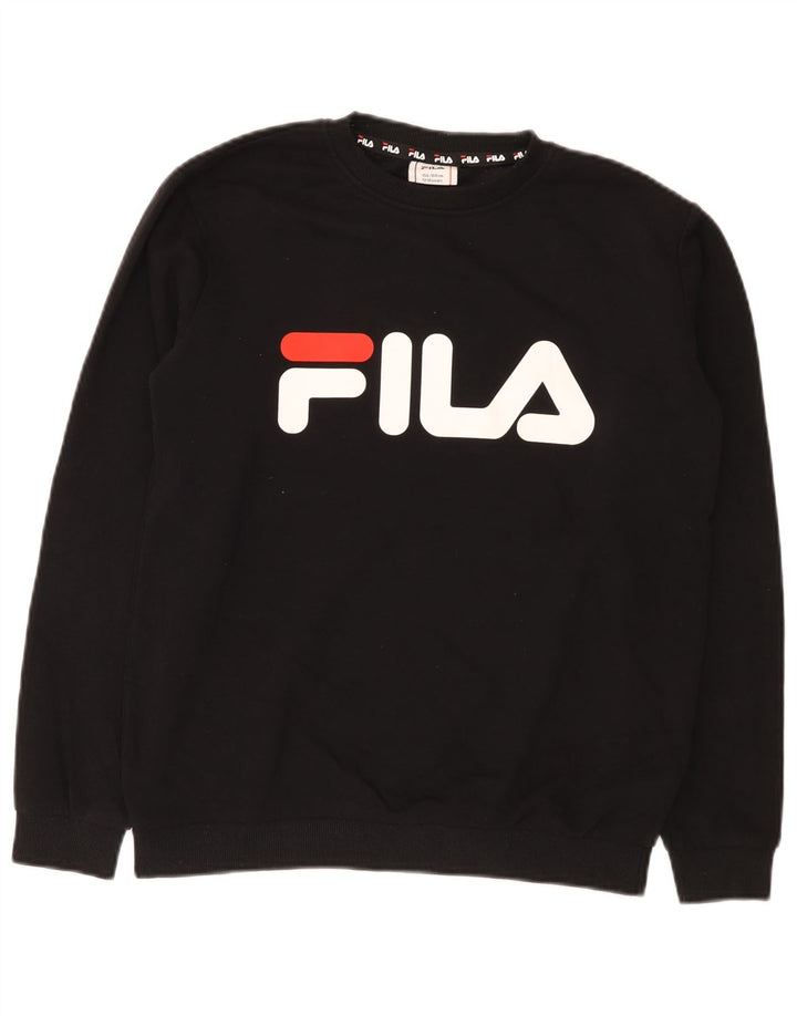 Bluza chłopięca Fila z grafiką, 13-14 lat, czarna, bawełniana