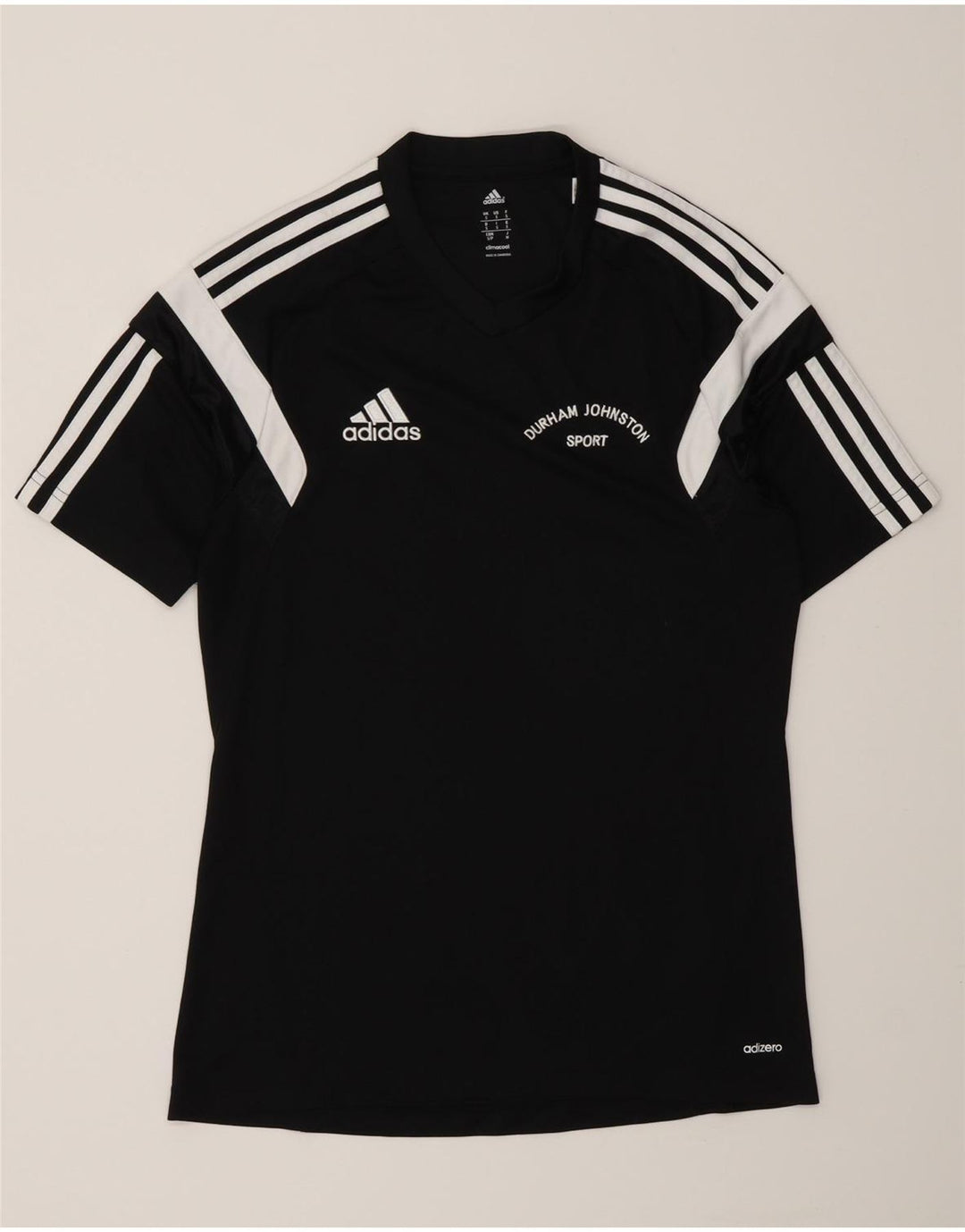 Adidas Męski T-shirt z grafiką Durham Top, mały, czarny poliester z blokami kolorów