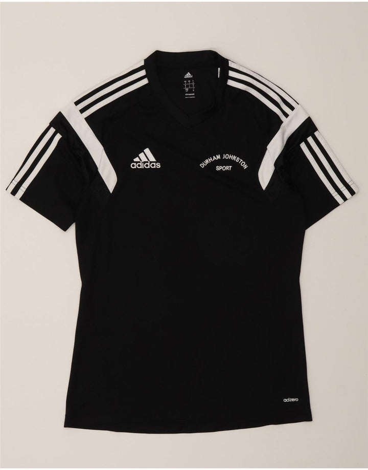 Adidas Męski T-shirt z grafiką Durham Top, mały, czarny poliester z blokami kolorów