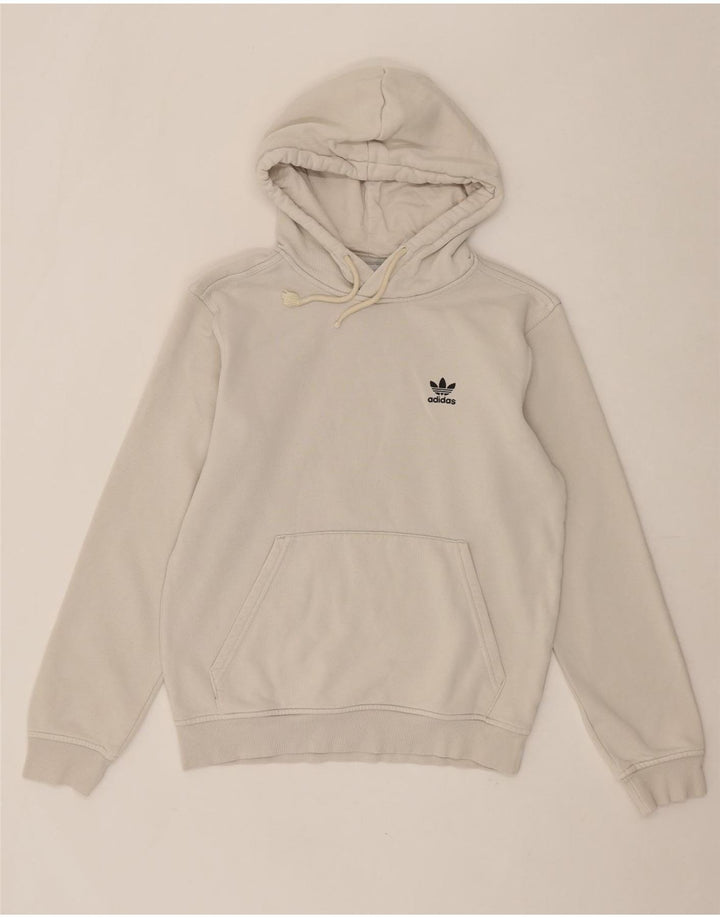 ADIDAS Mens Hoodie Jumper Small White Cotton Vintage Adidas and Second-Hand Adidas from Messina Hembry 