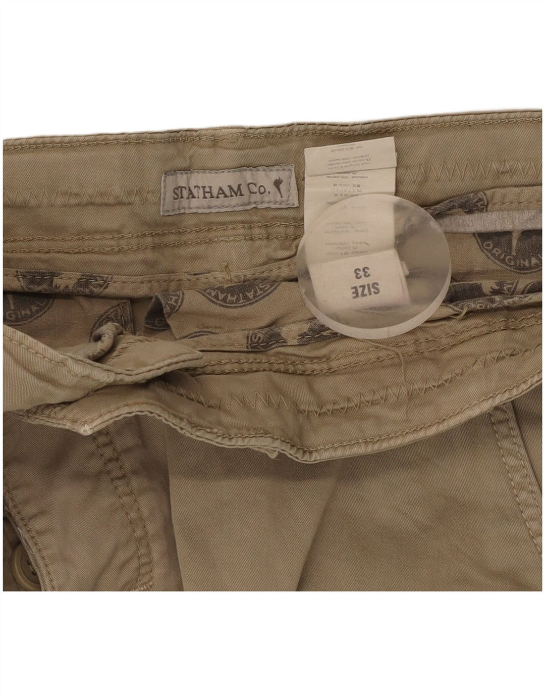 Męskie spodenki cargo w stylu vintage W33 Średni beż, bawełna