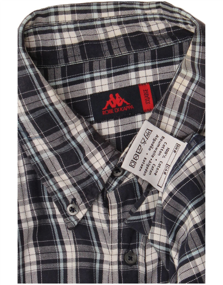 Koszula flanelowa męska Kappa 2XL, bawełniana, granatowa w kratkę