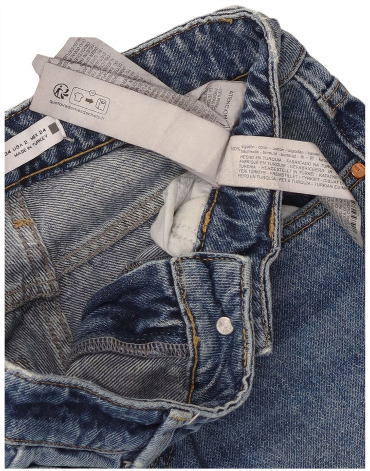 Damskie proste dżinsy Zara EU 34 2XS W24 L29 Niebieskie